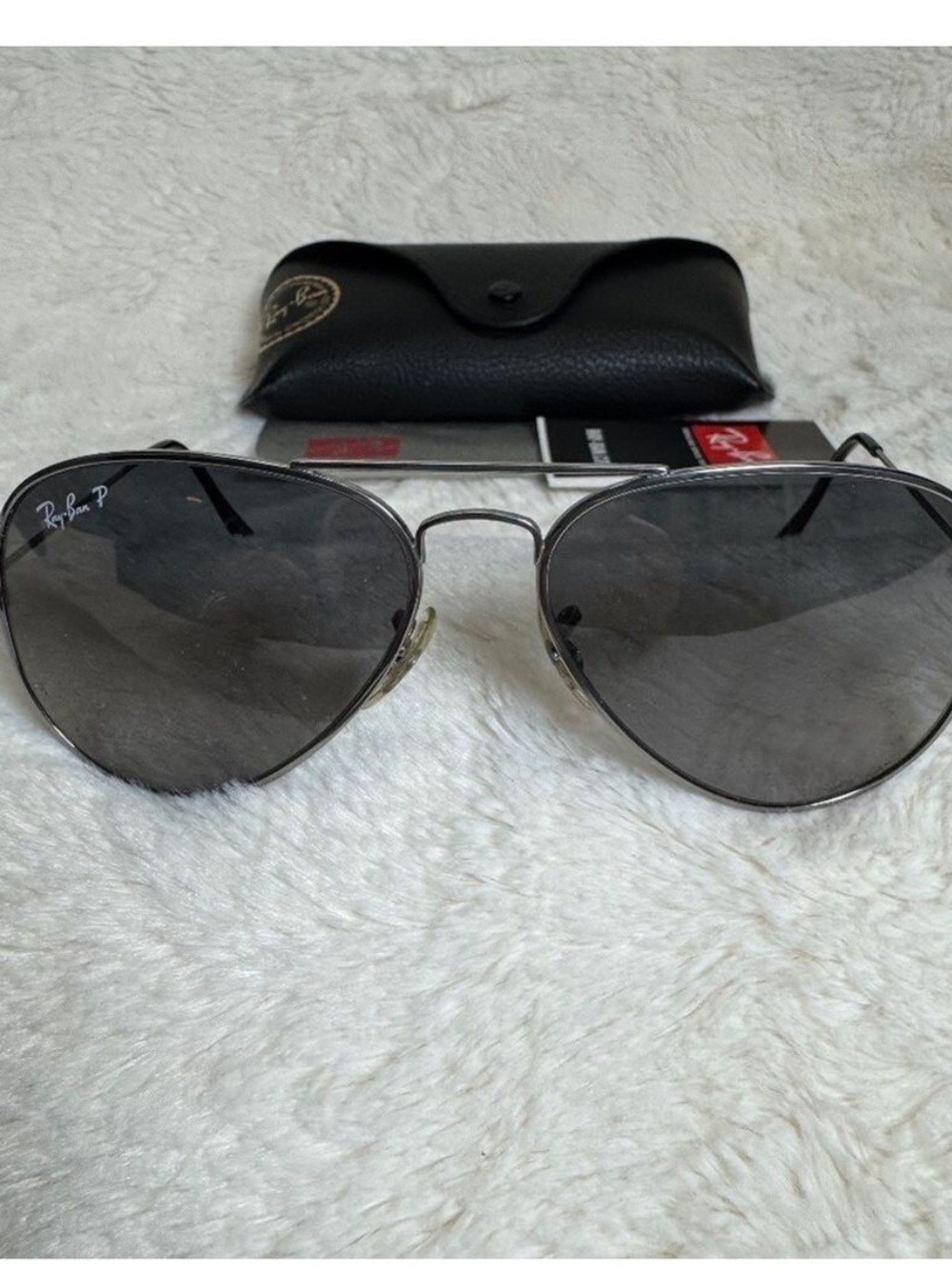 Ray-Ban Black Aviator Titanium Polarized Sunglasses
